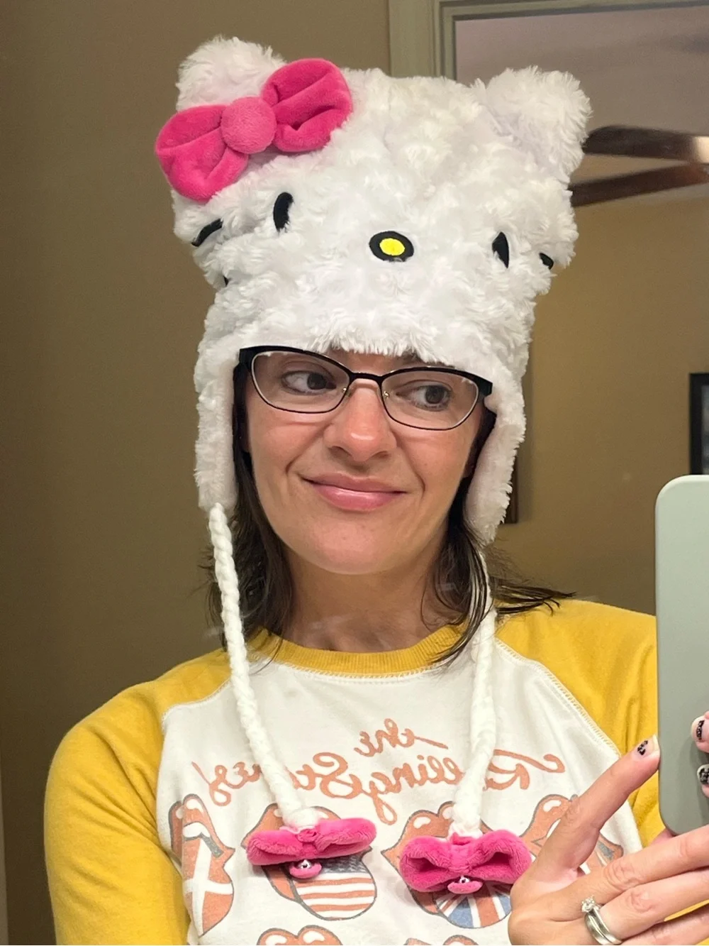 Hello Kitty Plush Tassel Beanie - OS